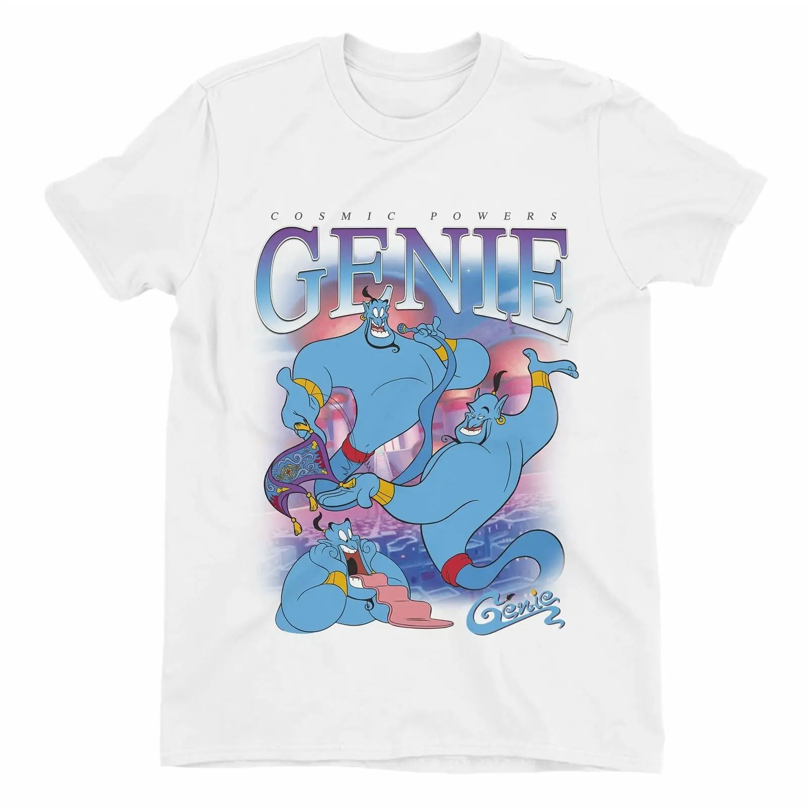 Аладдина Джина монтаж Женская белая футболка 2019 Летняя мужская брендовая одежда