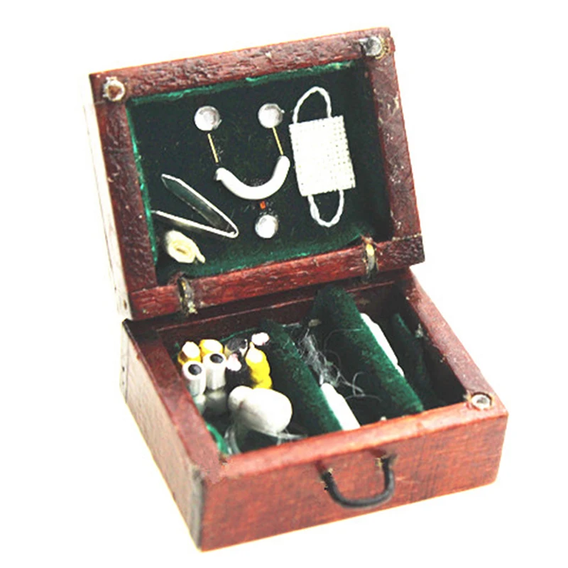 Набор инструментов с крышкой для шитья/Ювелирные изделия/медицинская коробка/ручка для рисования/Подарочная коробка 1:12 Масштаб Кукольный домик Миниатюрные кукольные домики - Цвет: 5