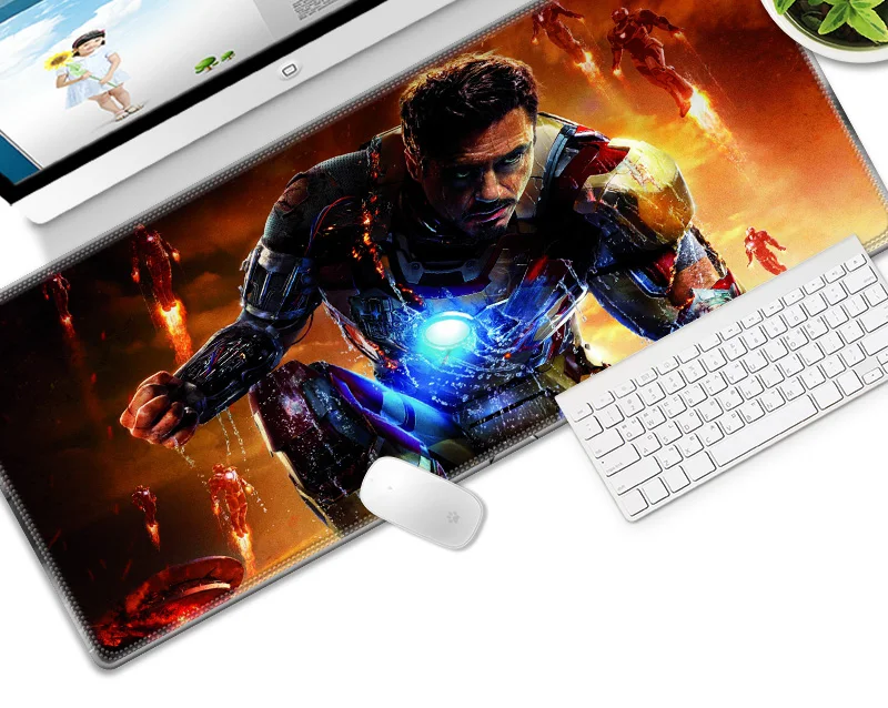 Игровой коврик для мыши размером 40x90 см из фильма «Железный человек», игровой коврик из натурального каучука для геймеров, компьютерный Настольный коврик для CSGO DOTA2, коврик для мыши - Цвет: 30X70  2121