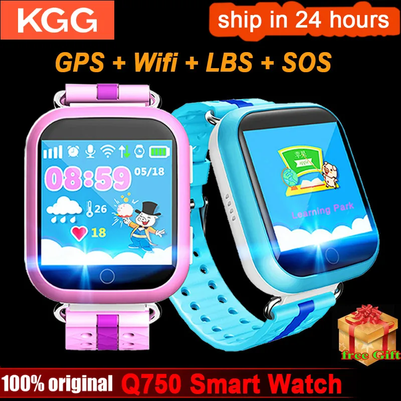 Wi-Fi GPS Смарт-часы Q750 Q100 Детские умные часы с сенсорным экраном Экран SOS устройство