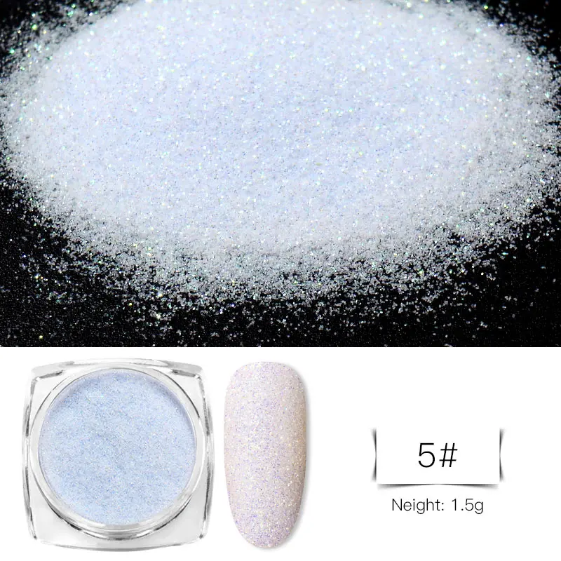 0.2g Ice Transparent Mirror Nail Glitter Powder Mirror Glitter UV Gel Pigment Magic Chrome Dust 6 Colors Nail Art Decorations - Цвет: W4358