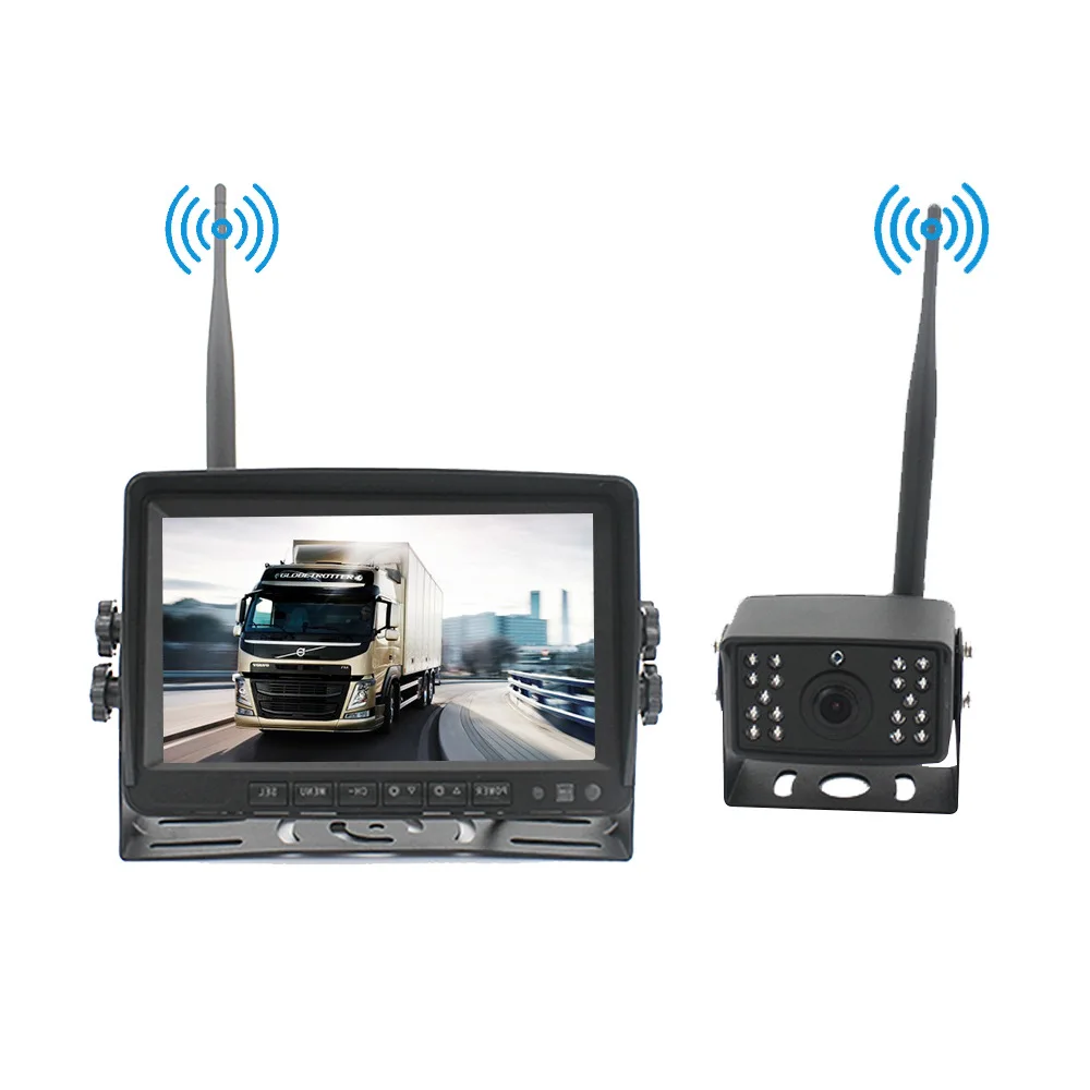 Wireless Backup Camera Digital HD and 7" Monitor Kit Rear View reverse Camera for Truck RV Van Trailer Bus Camper Night Vision