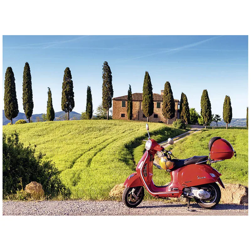 5D Diy Алмазная картина полностью Вышивка крестом мозаика скутер в Toscana пейзаж