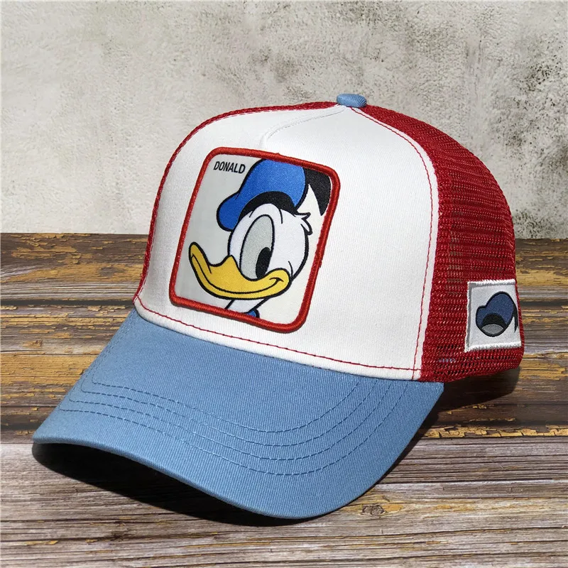 Бренд аниме Дональд Дак черная бейсболка кепка хлопок бейсбольная кепка для мужчин и женщин хип-хоп шляпа для папы Кепка дальнобойщик сетка шляпа Прямая поставка