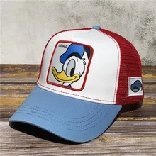 Бренд аниме Дональд Дак черная бейсболка кепка хлопок бейсбольная кепка для мужчин и женщин хип-хоп шляпа для папы Кепка дальнобойщик сетка шляпа Прямая поставка