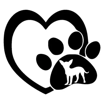 

PLAY COOL Chihuahua Love Heart Paw Funny Dog Car Stickers Automobiles Motorcycles Exterior Accessories Vinyl Decals
