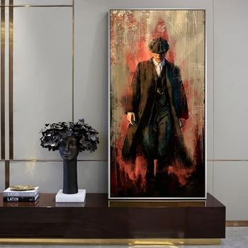 

Peaky blinders Graffiti Art Paintings Print on Canvas Art Posters And Prints Portrait of Tommy Shelby Art Pictures Home Decor
