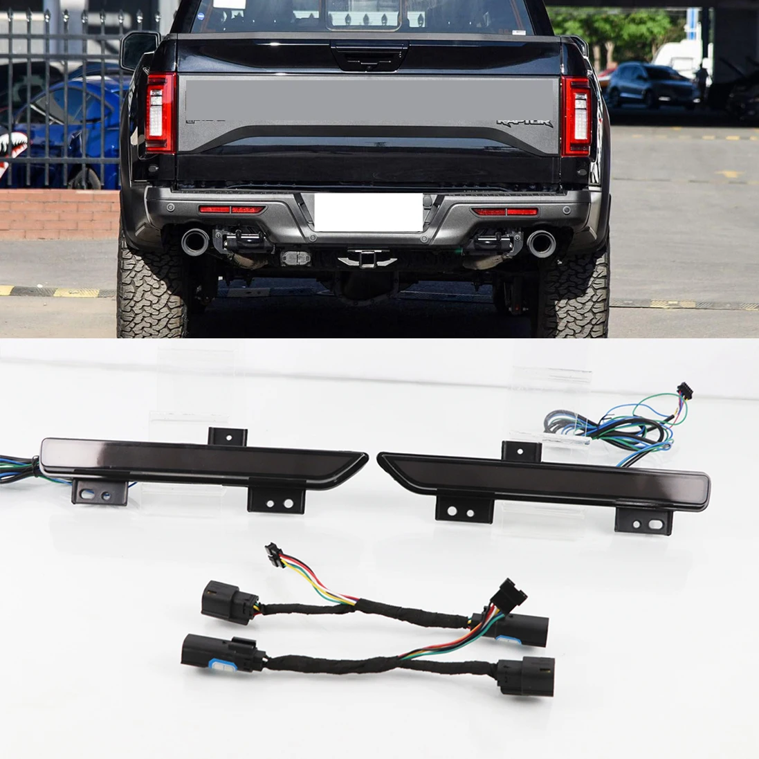 

2 шт., светодиодсветодиодный лампы заднего бампера для Ford Raptor F150 2016 ~ 2018