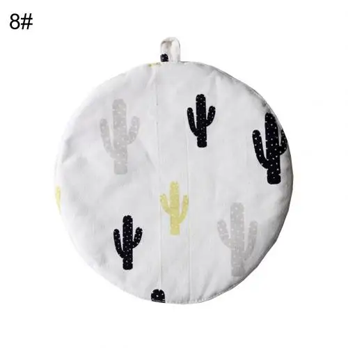 8 Круглый цветочный принт противоскользящие столовые приборы термостойкая прочная хлопковая ткань Посуда коврик под тарелку декор стола - Цвет: 8