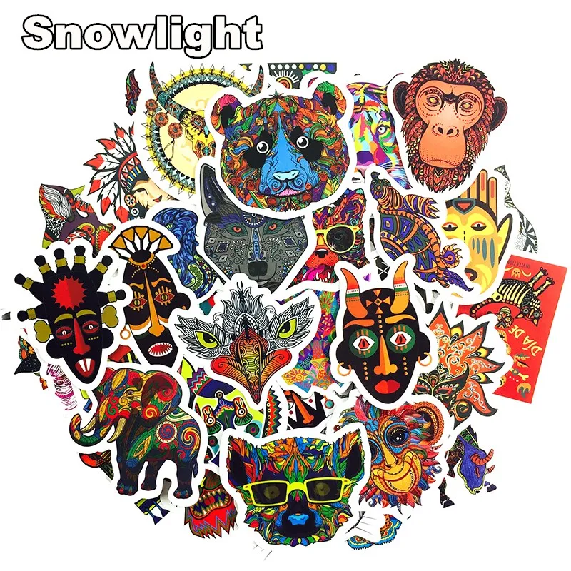 10/30/50 pcs/pack Retro Totem Sticker Animal Graffiti Tribal Tattoo Ethnic Stickers To Diy Laptop Skateboard Luggage Motorcycle