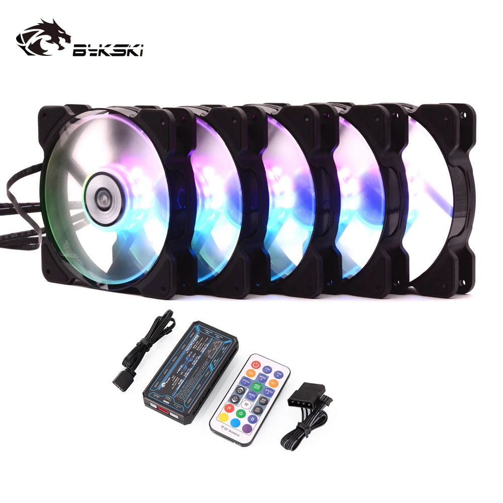 Bykski Water Cooling Radiator Fan Computer PC Case Fan 120mm LED Light 5v RGW Controller Heatsink 1