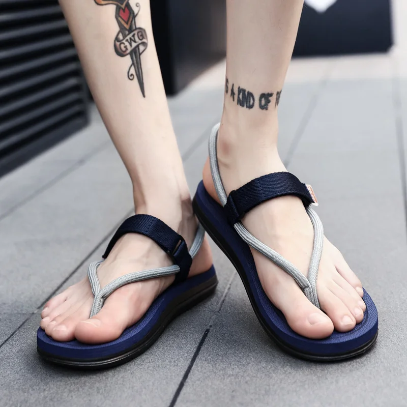 Summer New Mens Sandals Wild Couple Flat Personality Fashion Slip