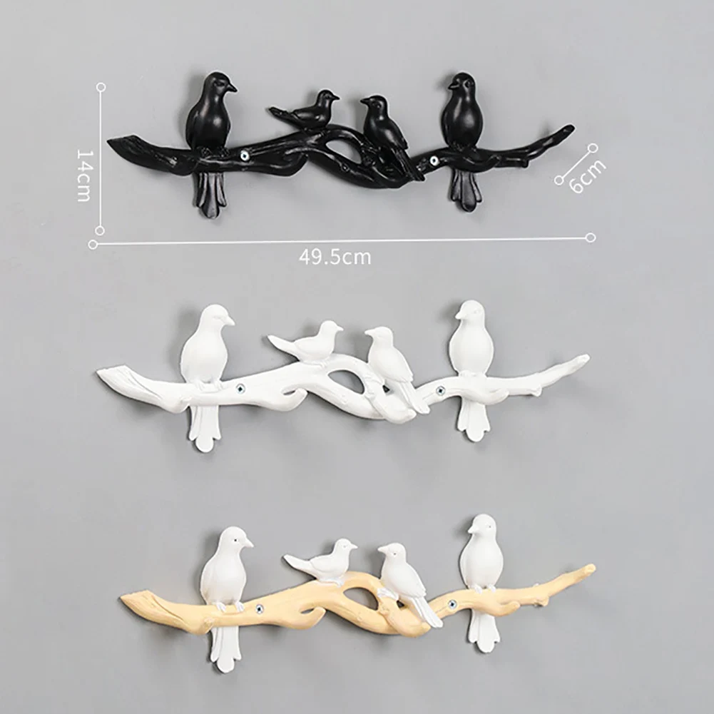 

Three Simple Style Birdie Hooks Creative Resin Boreal Europe Style Birdie Hook Bedroom Wall Coat And Hat Hook Bearing 5KG