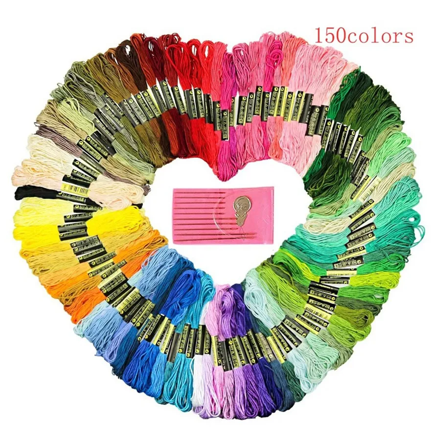 Новая многоцветная швейная нить для вышивки 150 Моток Радужный цвет вышивка нить для вышивки крестом нить для шитья 0902#30