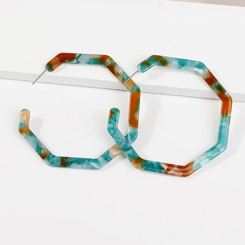 Geometric Royal Blue Acrylic Drop Earrings for Women Girls Chic Jewelry 2020 Summer Fresh Cool Style | Украшения и аксессуары