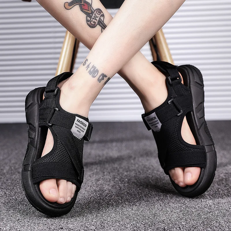 

2019 New Style Summer Sandals Men Beach Outdoor Trend Outer Wear Versatile Leisure Slippers Youth Dual Purpose Slippers