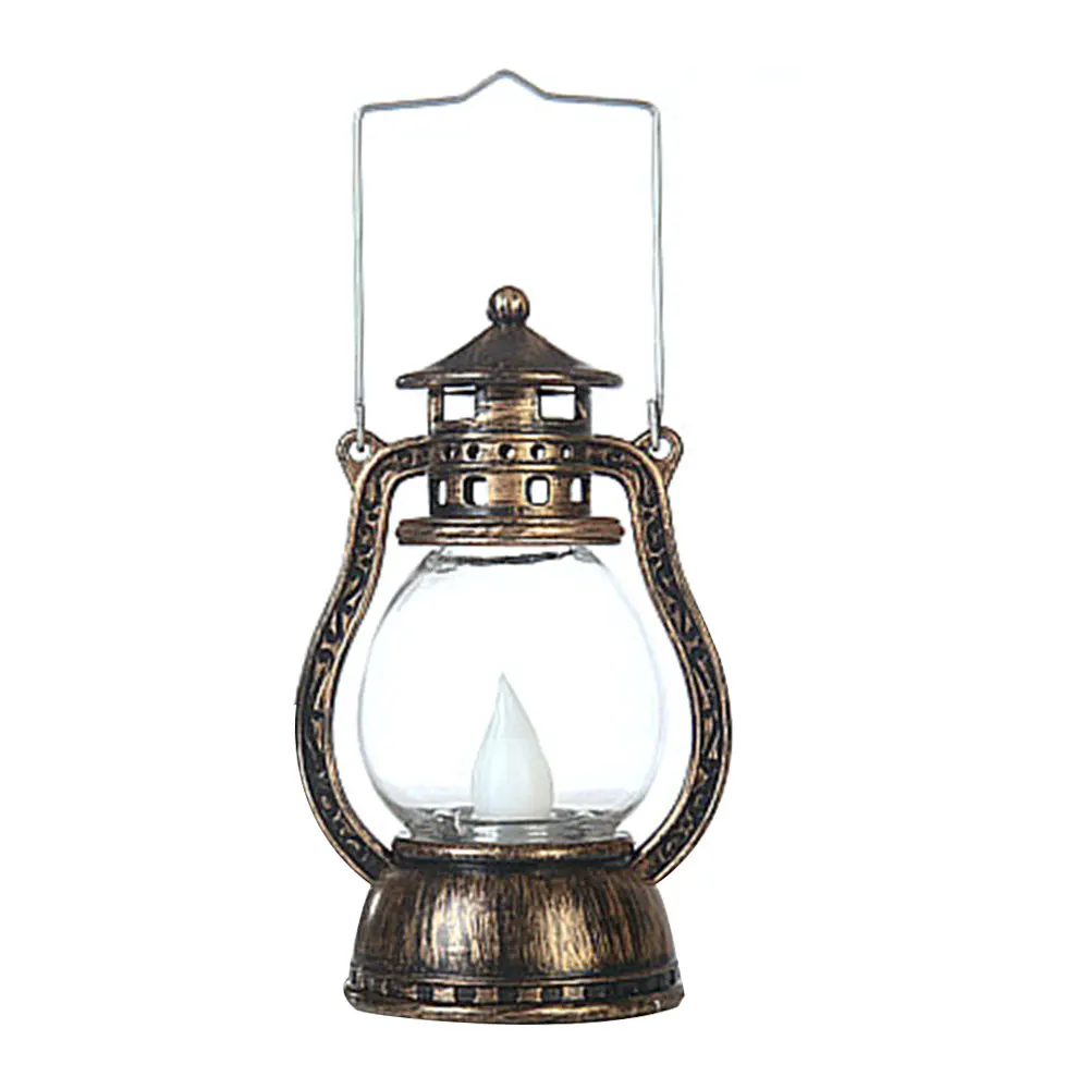 Подвесная лампа на Хэллоуин Светодиодный фонарь Мерцающая электронная беспламенная винтажная портативная лампа креативный дом с привидениями - Испускаемый цвет: Bronze