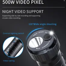 Водонепроницаемая Спортивная наружная камера ночного видения с бликами и фонариком для мотоцикла и велосипеда