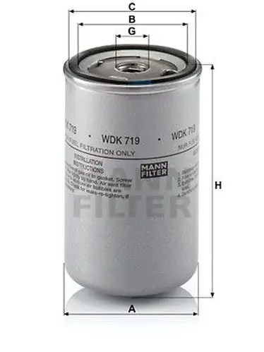 Фильтр гидросистемы MANN-FILTER WDK719