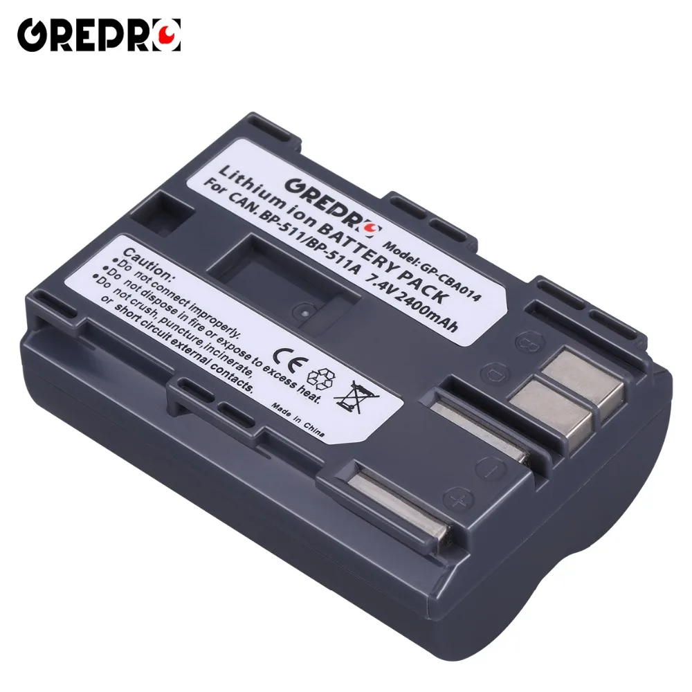 2400 мА/ч, BP-511A BP-511 BP 511 BP511 BP511A Батарея+ ЖК-дисплей USB Зарядное устройство для цифровой однообъективной зеркальной камеры Canon EOS 40D 300D 5D 20D 30D 50D 10D G6 G5 G3 G2 G1