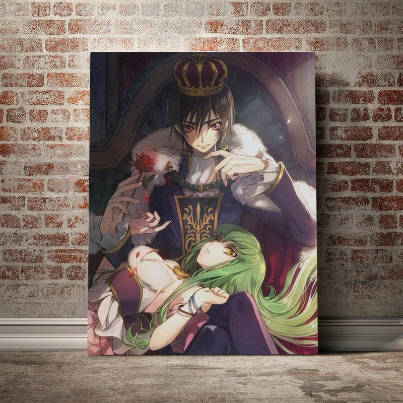 Code geass CC Lelouch аниме деревянная рама Холст плакат обрамленной росписью стены