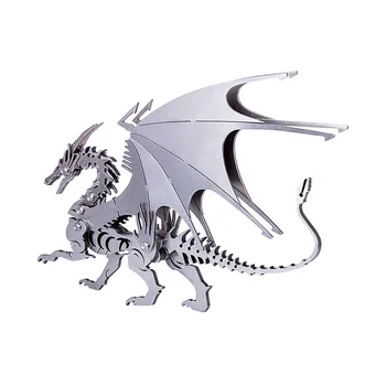 

Puzzle Jigsaw Dragon 3D Stainless Steel DIY Assembled Detachable Model Puzzle Ornaments