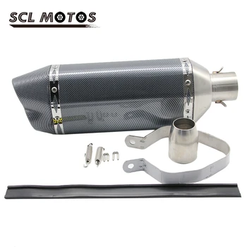 

SCL MOTOS 1PC NEW Motorcycle 51mm Stainless Steel Exhaust Muffler Pipe Silencer Motorbike AK Muffler Exhaust Escape Moto Parts