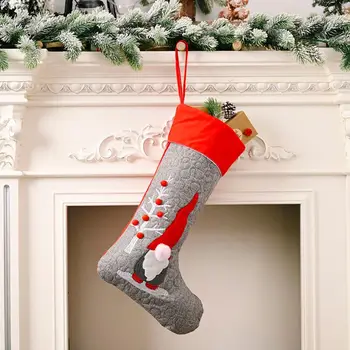 

Christmas Stockings Sock Swedish Gnome Santa Decoration Fireplace Xmas Tree Hang 67JB