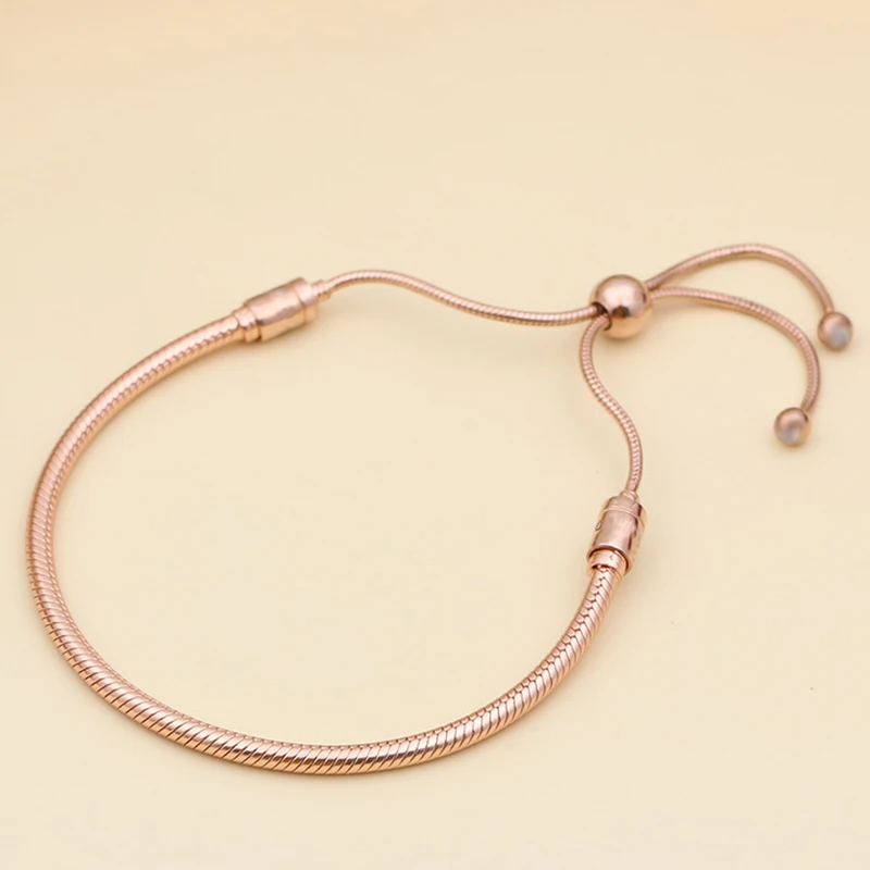 Silver Color Classic Adjustable Snake Chain Bracelets Fits Beads Link Chain Charm Bracelets For Women Fashion Jewelry bracelet jewelry