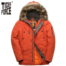 TIGER FORCE, парка, мужская зимняя куртка, водостойкая куртка с капюшоном, стеганая лыжная куртка, очень холодная русская мужская куртка