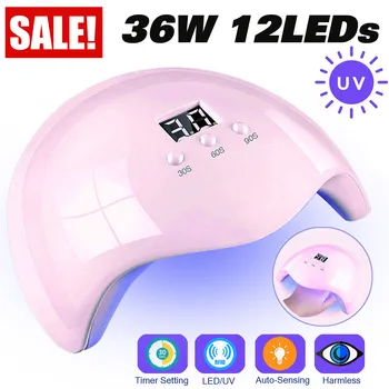 

USB UV LED Lamp Nail Dryer 36W Phototherapy Machine Nail Tools 30s/60s/90s Three-stop Timing Smart Sensors Nails Dryer