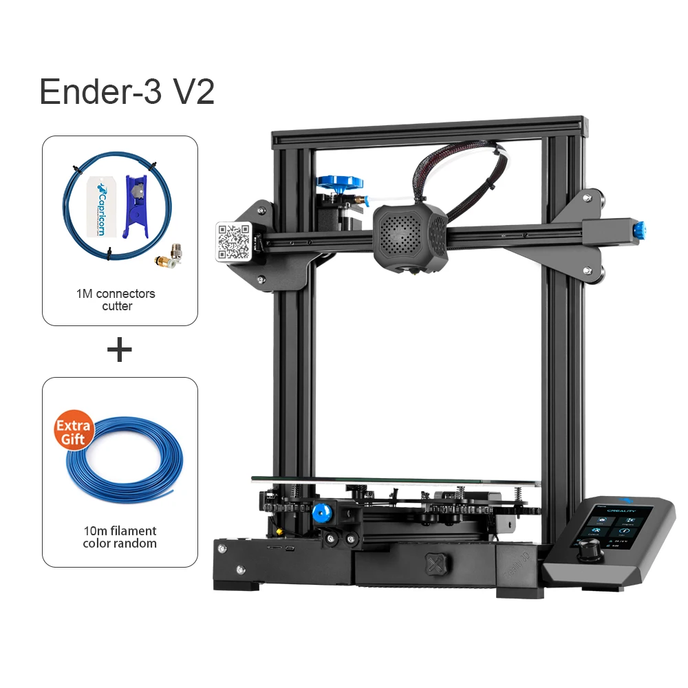 latest 3d printer 3D Printer Ender 3 V2 Mainboard Silent TMC2208 Stepper Drivers 32bit New UI&4.3 Inch Color Lcd Carborundum Glass Bed 3d Printers 3dprinter 3D Printers