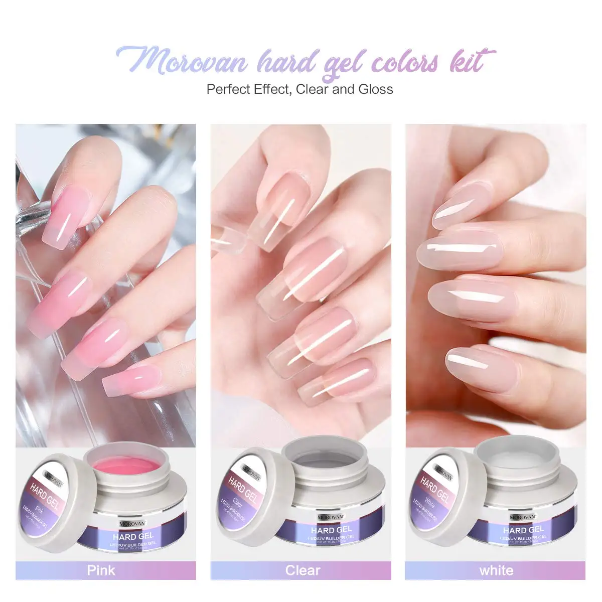 Morovan LED UV Gels Builder Gel Nail Extension Gel Nail Strengthen