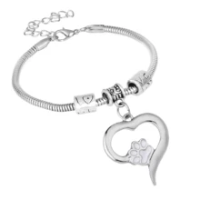 12 шт. Белый Эмаль лапа домашнего животного браслеты с надписями привлекательные подвески в виде сердечек кулон животные собака кошка женщины девушки лучшие друзья браслеты Подарки Горячие