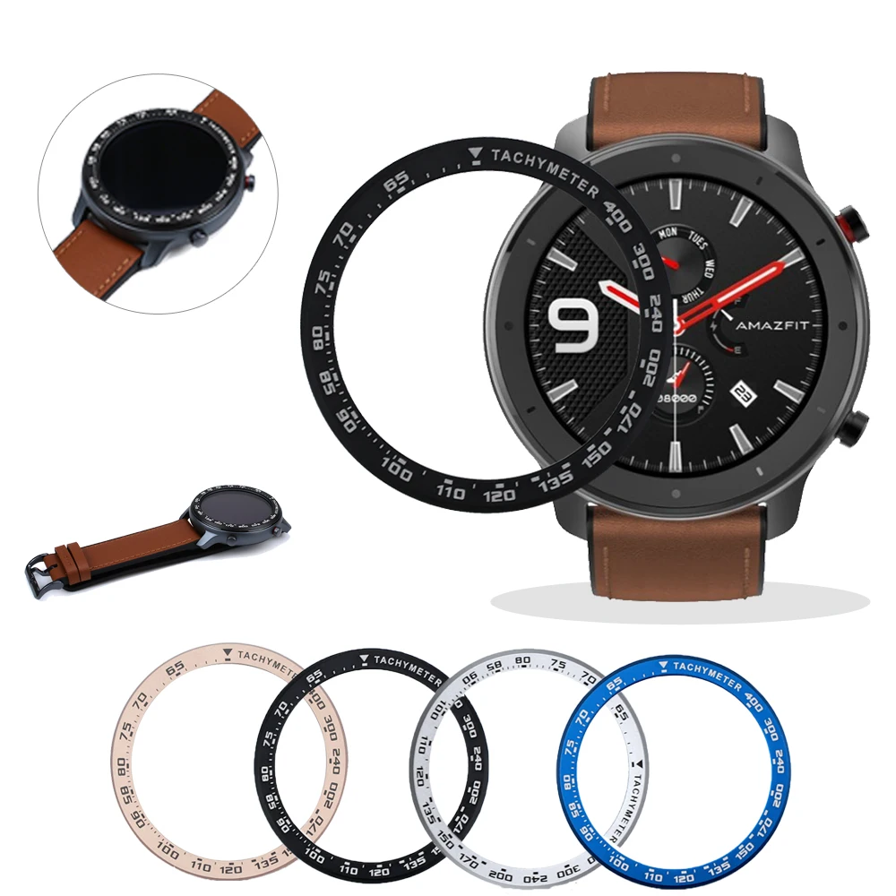 Металлический чехол с внешними краями для Xiaomi Amazfit GTR защитный кольцевым