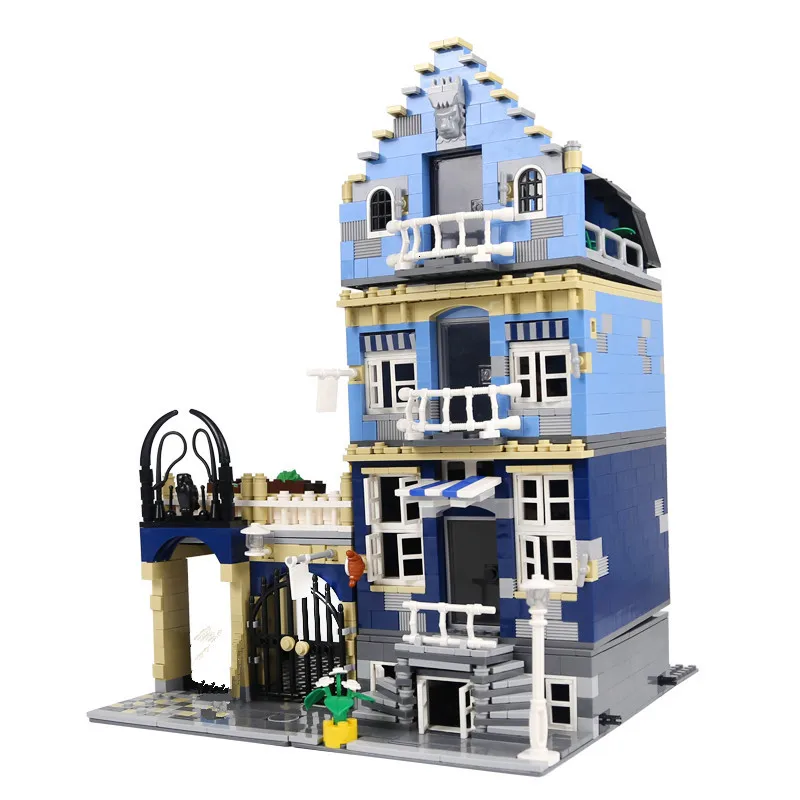 

In stock Factory Legoinglys City Street View European Market 10190 1275Pcs Street View Model Building Kits Blocks Bricks Toys