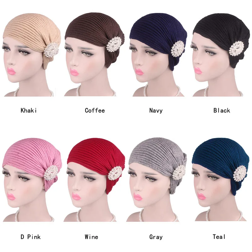 

Autumn And Winter Women's Yarn Cap he jin zuan Accessories Yarn Turban Hat Chemotherapy Hat Fashion Hat