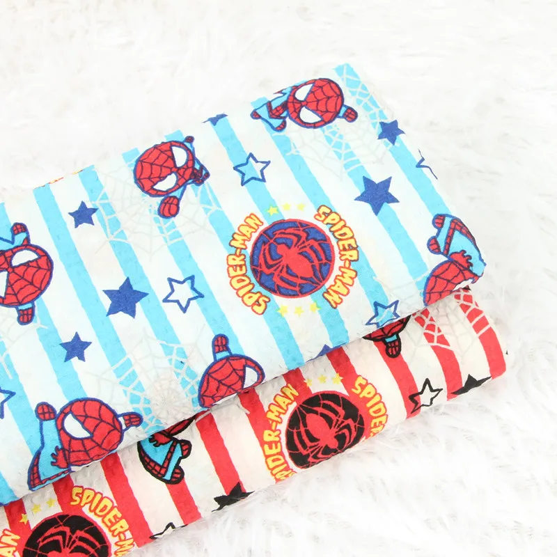 Полметра хлопок seer sucker ткань с рисунком паука, ручная работа DIY Одежда платье Детская одежда CR-143