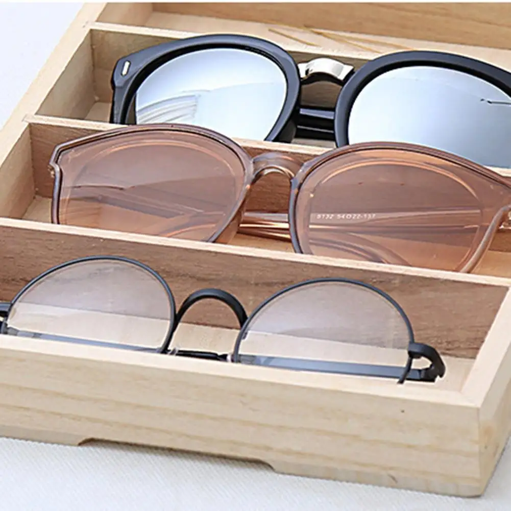 Мода 6 сетки солнцезащитные очки дисплей коробка ювелирных изделий Дисплей Органайзер лоток Высокое качество ювелирные изделия очки держатель для хранения футляры