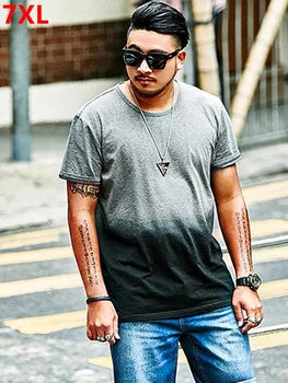 

Cotton large size T-shirt male short-sleeved loose casual big size people men's tide short-sleeved oversize male T-shirt summer