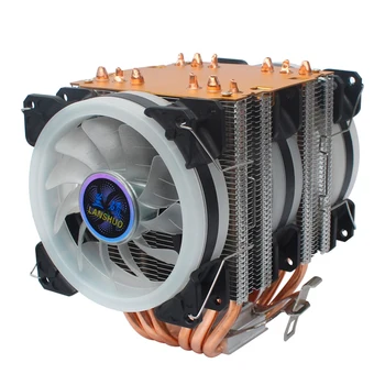 

LANSHUO 6 Heat Pipe CPU Radiator Ultra Quiet I5 Desktop CPU Fan 1366Amd1150 (4-Wire 3 Fan Aurora Lamp)