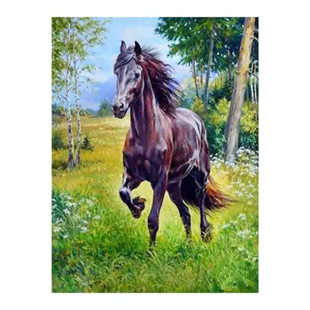 

Prairie Steed Diamond Painting Round Full Drill Horse Animal Nouveaute DIY Mosaic Embroidery 5D Cross Stitch Home Decor Gifts