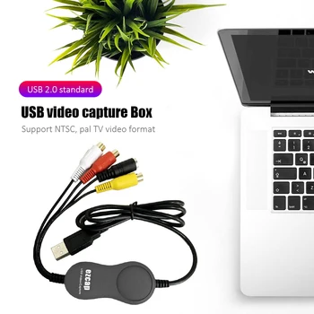

USB 2.0 Video Audio Capture Card Device VHS to DVD Adapter Converter Analog to Digital Recorder for Windows MacOS