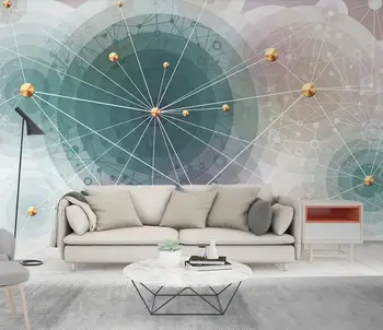 

Custom 3D Wallpaper European Simple geometric lines Wall Mural Living Room Bedroom Home Decor Wall Paper For Walls 3 D mural