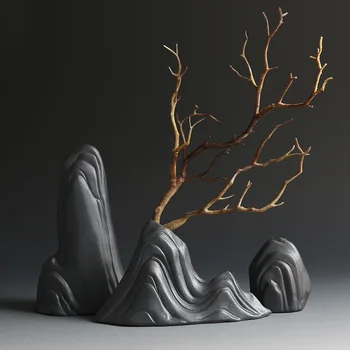 

Modern Home Decoration Small Vase Kistler Rockery Creative Hydroponic Zen Hydroponic Flower Arrangement Decoration Gift