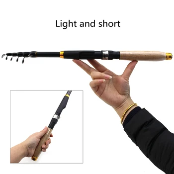 

1.8m-3.6m Multifunction telescopic fishing rod Cork handle Carbon Fiber carp Spinning Rod Portable Travel pole fish Tackle