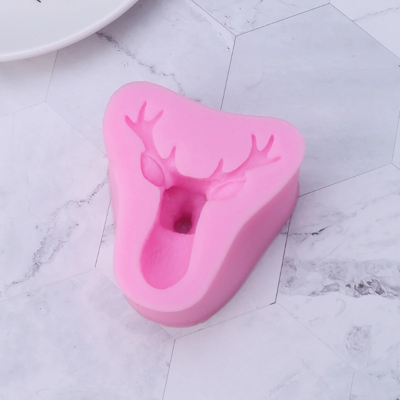 Силиконовые 3D голова оленя лося помадка формы торт Декор шоколадом DIY украшения формы 72XF