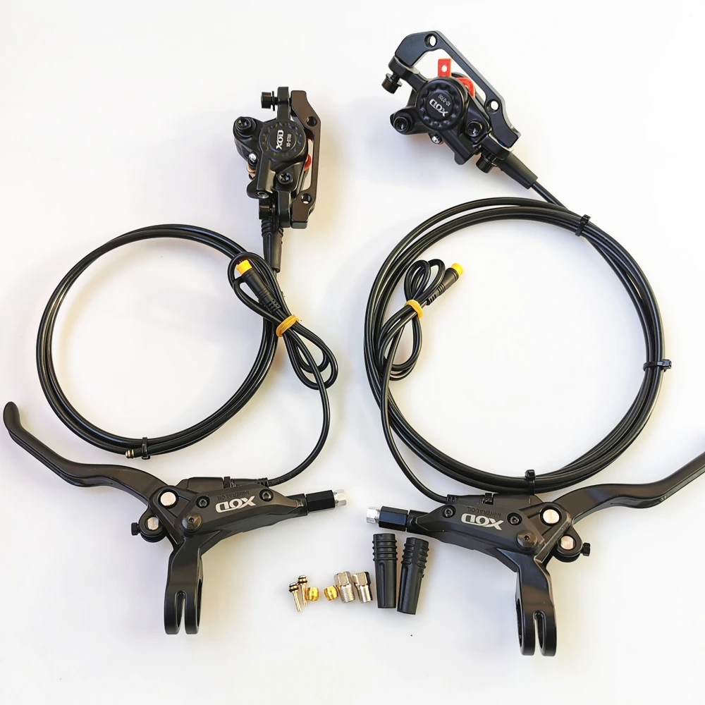 a pair FRONT REAR XOD для е-байка тормозной 3-контактный водонепроницаемый разъем гидравлические дисковые тормоза отрезать Мощность Передние Задние Тормоза сборка "сделай сам", фара для электровелосипеда в скутер стоп-сигнал - Цвет: a pair FRONT REAR