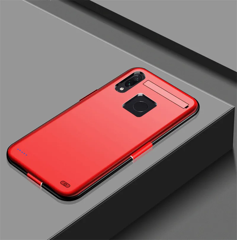 Красный Для Xiaomi Redmi Note 7 Чехол Для Аккумулятора Внешний ударопрочный кронштейн power Bank чехол для Xiaomi Redmi Note 7 Pro зарядное устройство чехол для аккумулятора - Цвет: Красный