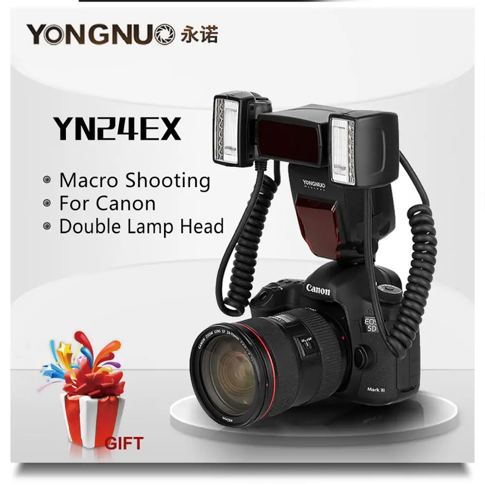 Yongnuo YN24EX E TTL Macro Flash Speedlite for Canon EOS 1Dx 5D3 6D 7D